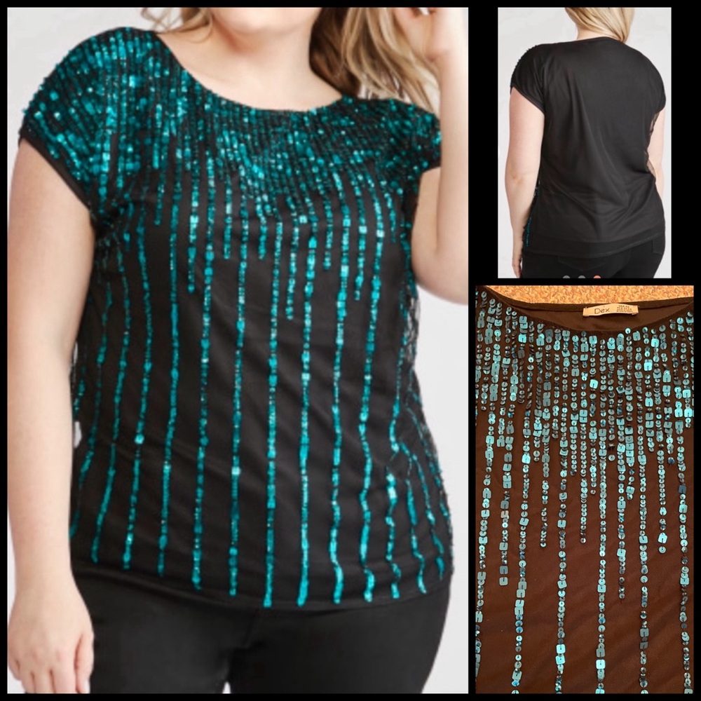 🧡DEX 2x cap sleeve sequin blouse made in India